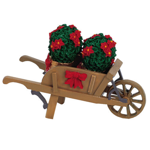 Wheelbarrow With Poinsettias