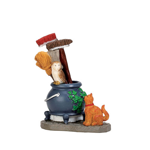 Cauldron Broom Holder