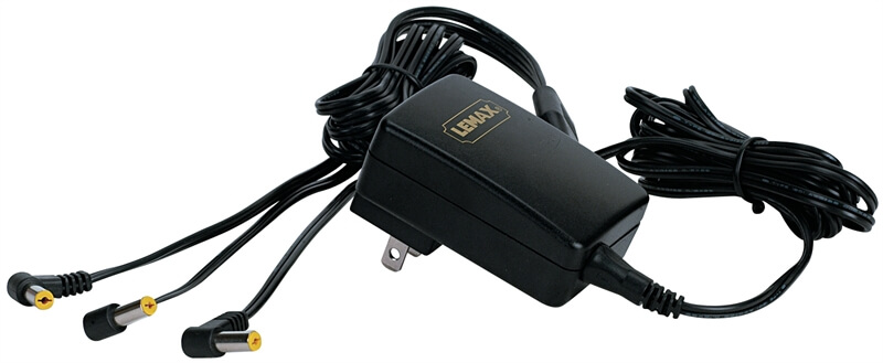 4.5V 3-Output Adapter Black Fixed US Plug