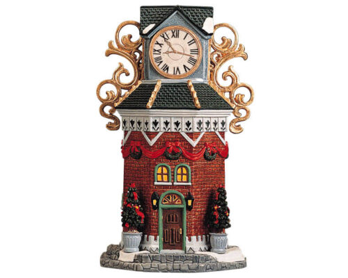 Town Clock Tower Lighted